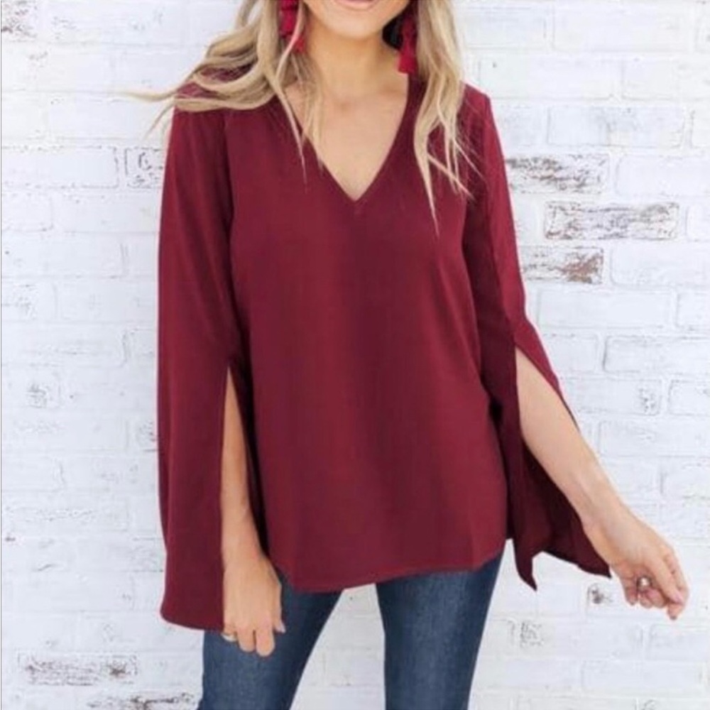 Buddy Love split sleeve cape blouse